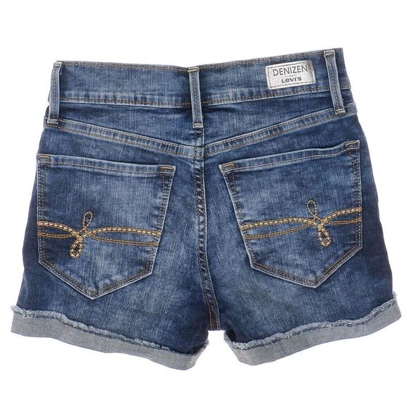 Denizen Shorts Juniors Size 3/26 High Rise Shortie Cuffed Blue Denim Measure W23 - Picture 3 of 9